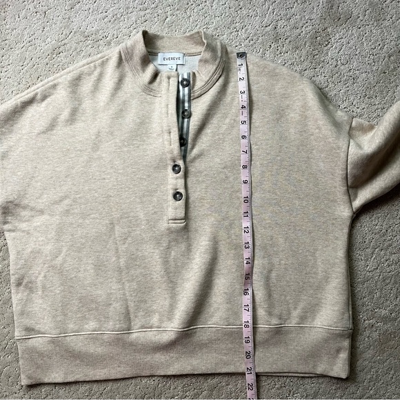 Evereve Taryn Taped Henley Sweatshirt Fleece Pullover S - Picture 7 of 9